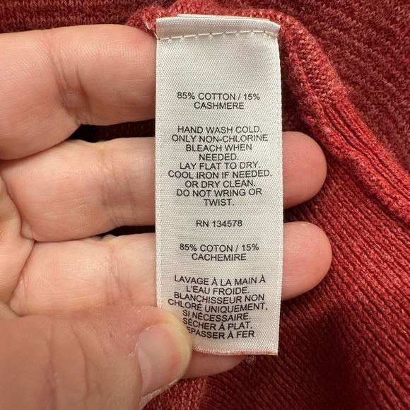 Vineyard Vines Mens Thaxter Stripe Quarter Zip Cashmere Blend Sweater Red XL - Picture 5 of 6